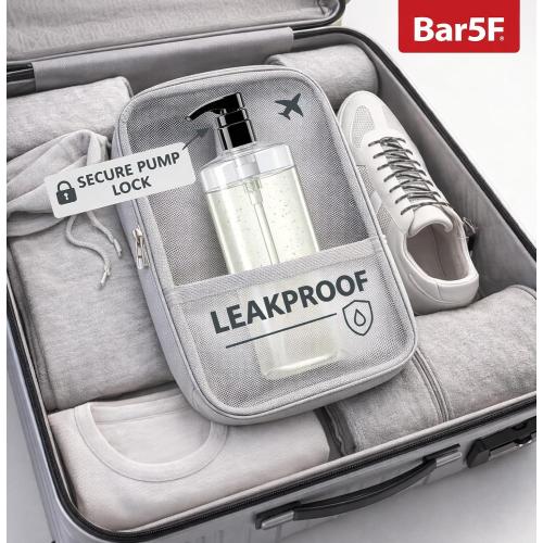 Bar5F Empty Pump Bottles 32 oz. (1-Liter) BPA-Free Crystal-Clear USA 2-Pack | Large Refillable Containers for Shampoo, Conditioner, Body Wash, Lotion, Gel, Laundry Detergent, Hand Soap