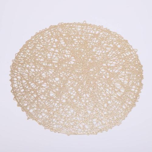 Round Placemat Hollow Anti-Slip Mat Table Coaster Insulation Decorative Western(Gray)