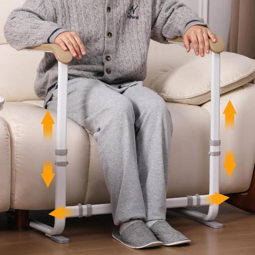 Couch Stand Assist with Handrails, Width and Height Adjustable Stand Assist Aid for Elderly, Up to 400 LBS, Sofa and Chair Lift Assist Devices for Seniors, Disabled and Patients, Brown