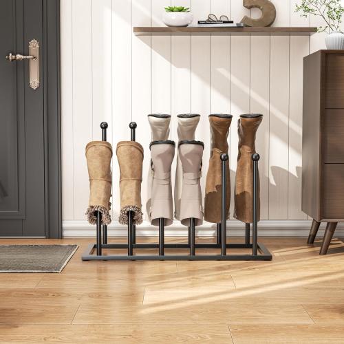 28.74 L x 9.84 W x 17.5 H pickpiff Free Standing Shoe Racks - Black Metal Boot Rack for Dorm Room, Closet, Entryway, Bedroom, Patio Outdoor, Hallway, Black, Shoe Storage Fit for 6 Pairs