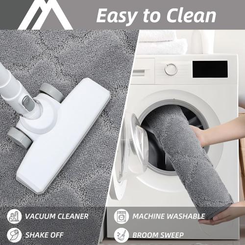 COSY HOMEER Kitchen Rugs Washable Non Slip Kitchen Mats for Floor Absorbent Kitchen Carpet 20 x 32 Soft Rugs for Kitchen,Sink Mat,Entrance,Area Rugs,Grey