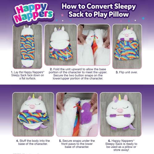 Happy Nappers: Pillow & Sleepy Sack: Large - Mouse - 66 x 30, 2-in-1: Plush Animal Opens Into Sleeping Bag, Soft Play & Nap Character, Kids 3