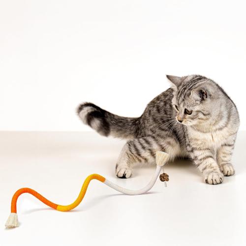Cat Chew Rope - 3 Pack Cat Chew Ropes for Teeth Cleaning, Kitten Teething Toys with Stick to Transfer Chewing from Wires to Cotton String