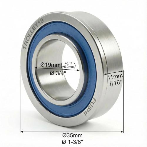 4 Pcs Blue Sealed Flanged Ball Bearings ID 3/4 x OD 1-3/8, Applicable Lawn Mower, Wheelbarrows, Carts & Hand Trucks Wheel Alternative to 532009040, AM118315, AM127304, 10513, 251210 Etc