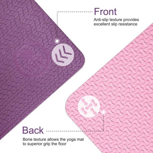 IUGA Yoga Mat Non Slip Anti-tear Pilates Mat Eco Friendly Hot Yoga Mats Thick for Workout & Exercise(72x 24x 6mm)