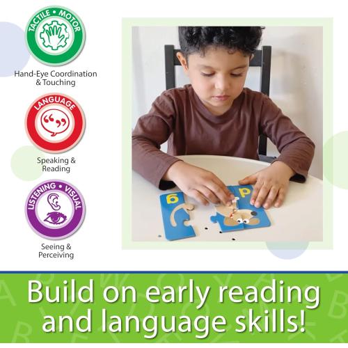 The Learning Journey - Match It! Spelling Jr. - 15 Piece Self-Correcting Spelling Puzzle for Three and Four Letter Words with Matching Images - Word Puzzles for Kids Ages 3-5 - Award Winning Toys