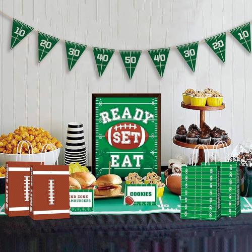 KERINGO 16 PCS Superbowl Party Decorations Football Party bags Football Treat Snacks Bags Football Gift Bags Football Theme Party for Kids Birthday Party Supplies