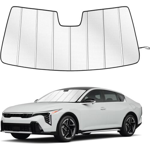 Sulagi Windshield Sun Shade for Kia K4 2025-2026 Custom Fit Accordion Folding Design Window Sunshade Car Accessories, Full Coverage Sun Visor Protector - Blocks 99% UV Rays