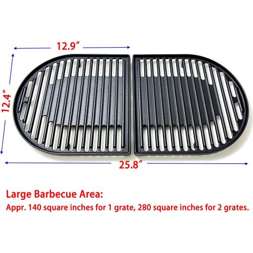DC126 Cast Iron Grill Cooking Grates for Coleman Roadtrip Swaptop Grills LX LXE LXX, Non-Stick Grids Grates, 2 Pack