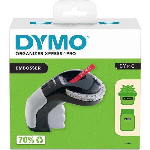 Dymo Embossing Organiser Xpress Pro Bundle Retro Label Maker, with 3 Black Tapes