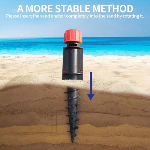 7ft Heavy Duty High Wind Beach Umbrella Parasols with sand anchor & Tilt Sun Shelter, UV 50  Protection Outdoor Sunshade Umbrellas Carry Bag for Patio Garden Pool Backyard Stripe Blue insert completely into the sand