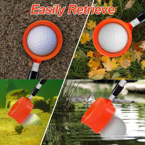 ToVii Golf Ball Retriever - Telescopic Aluminum Alloy Pole and Firm Nylon Cup Grabber