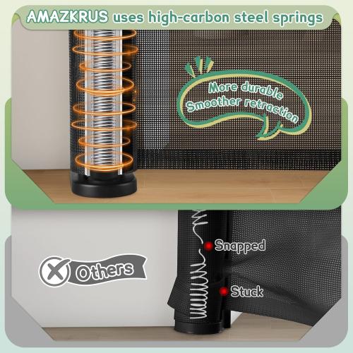 200'' Retractable Baby Gates Extra Wide,34 Tall Retractable Dog Gate for Doorways,Extra Long Retractable Baby Gate for Stairs,Kitchen,Indoor/Outdoor Retractable Gate with Fiberglass Reinforcement Rod