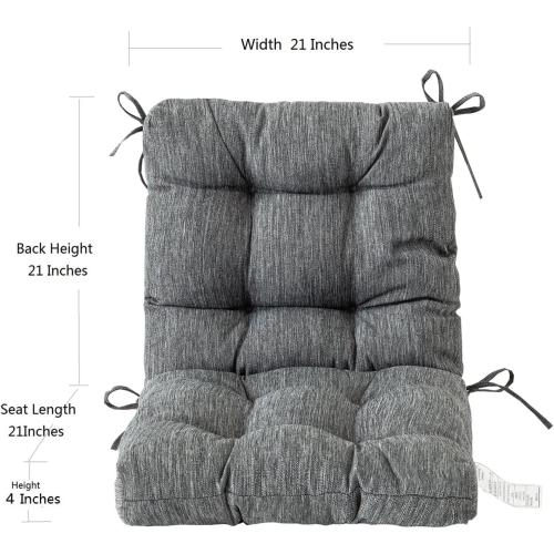 QILLOWAY Outdoor Chair Cushion for Patio Furniture, Waterproof Patio Cushions Set of 2 with Ties, Fade Resistant Replacement Pads for Outdoor Rocking Chairs,Charcoal Grey,Black ‼️possible stains and missing or broken pieces ‼️