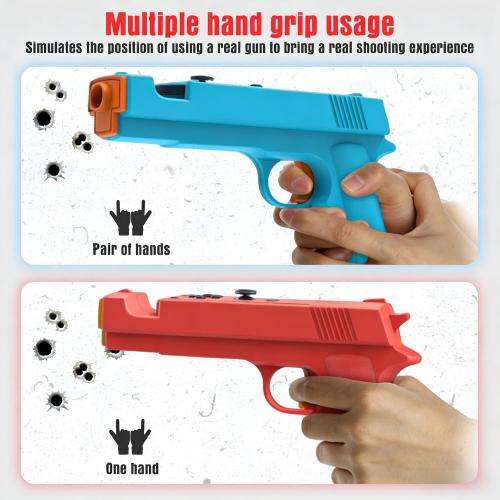 GAMSURFING Shooting Game Gun for Switch/Switch OLED Controller[2 Pack],Game Gun Hand Grip Motion Controller Shooting Games,for Nintendo Switch Shooter Hunting Games（No Motion Sensor）