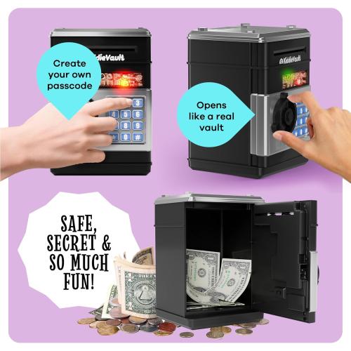 Piggy Bank for Kids - Electronic Money Saving Box w/Code- ATM Safe - Toy Coin Bank - Easter Boys Toys for Age 3, 4, 5, 6, 7, 8, 9 - Birthday Gifts for 8, 9, 10, 11, 12 Year Old Boy and Girl