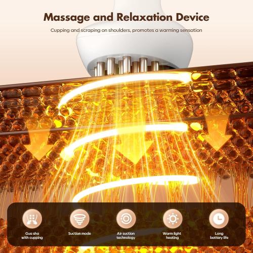 Lymphatic Drainage Massager & Anti Cellulite Massage Tool,New Smart Cupping Massager,Helps Reduce Stretch Marks & Cellulite,for Belly, Arms & Legs,Body Sculpting Machine with Heat & Vibration