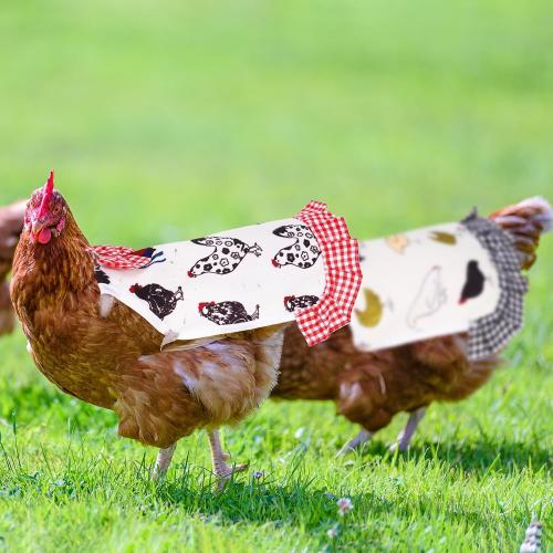 6Pcs Chicken Saddle for Hens, Chicken Aprons for Hens, Chicken Saddles Protector Poultry Hen Wing Back Protector with Elastic Strap Chicken Jacket Hens Saddles for Hen Feather Fixer Supplies