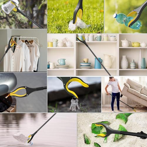 59 Inch Extra Long Grabber Reacher Tool，Pick Up Stick for Seniors with Strong Grip Magnetic，360°Rotating Anti-Slip Jaw 4 Wide Claw Opening,Hand Grabber for Reaching
