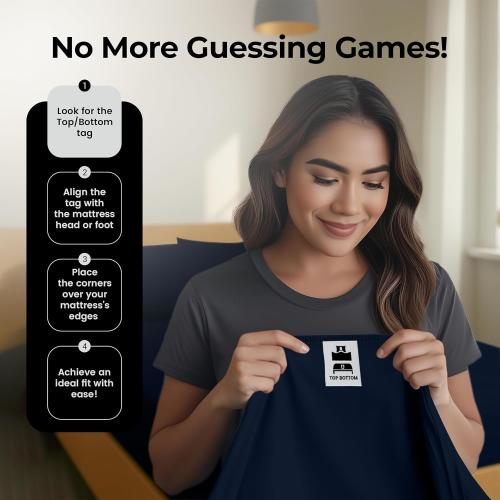 Size Queen...Fitted Sheets - Bulk Pack of 2 Bottom Sheets - Soft Brushed Microfiber - Deep Pockets - Shrinkage & Fade Resistant - Easy Care(Navy)