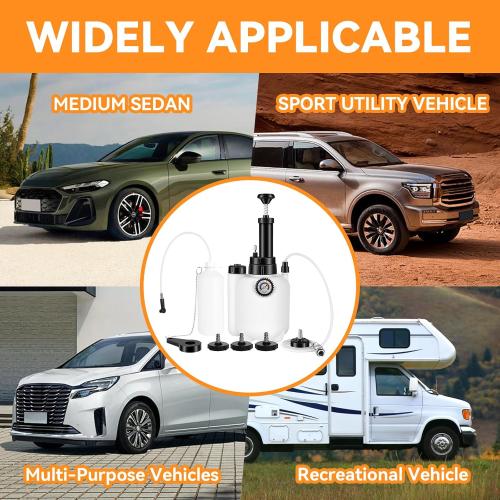 3L Brake Bleeder Kit, Manual Brake Bleeder Vacuum Pump Kit, Brake Fluid Bleeder Kit With 1l Brake Bleeder Bottle And 4 Master Cylinder Adapters, Brake Bleeding Kit Suitable for Most Vehicles