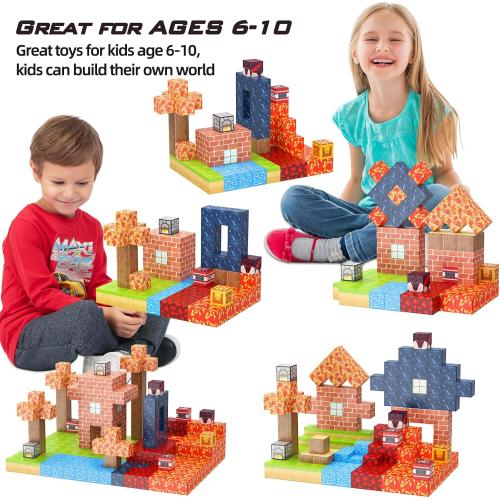 Magnetic Blocks 100Pcs Magnetic Tiles Building Toys Construction Toys STEM Sensory Construction Toys for 3 4 5 6 7 8 Year Old Boys & Girls, Creative Kids Games Kids Toy