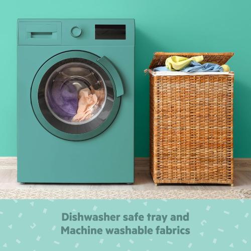 Bright Starts Disney Mickey Mouse Pop 'N Sit Portable Booster, Indoor/Outdoor Use, Floor Seat with Feeding Tray, Blue, 6 Mos - 3 Yrs