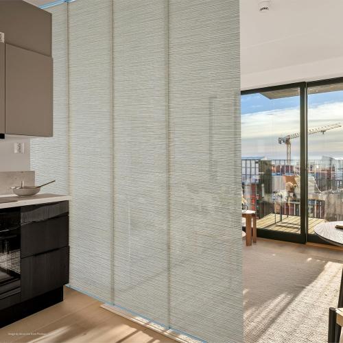 Replacement Fabric Panels – Fabric Only – 4 Panels (23” x 96”) – Trimmable, Natural Woven, Light-Filtering, Easy Swap – Fits Most Panel Track Blinds,Sand Gold