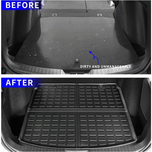 Color Black Rongtaod Cargo Mat Compatible with 2023 2024 2025 2026 Honda CRV (Include Hybrid) Cargo Liner Trunk Mat TPE All Weather Trunk Liner Honda CR-V Accessories (Fit Upper Deck, Trunk Mat)