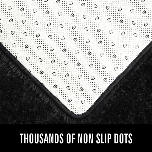 LOCHAS Ultra Soft Indoor Modern Area Rugs Fluffy Living Room Carpets for Children Bedroom Home Decor Nursery Rug 5x8 Feet, Black