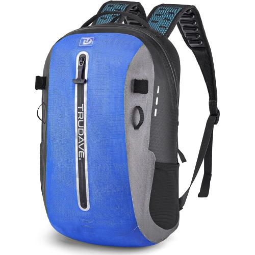 Trudave Waterproof Backpack, Waterproof Submersible Backpack, Floating TPU Coated Dry Bag with Airtight Zipper for Kayak, Fishing, Boating, Hiking (30L)