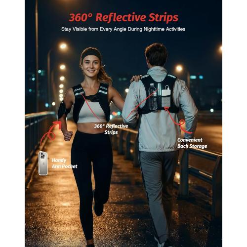 ZELUS Weighted Vest, 6lb/8lb/12lb/16lb/20lb/25lb/30lb Weight Vest with Reflective Stripe for Workout, Strength Training, Running, Fitness, Muscle Building, Weight Loss, Weightlifting