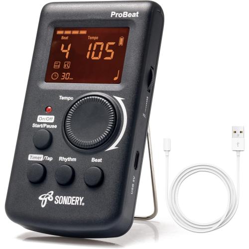 Sondery Digital Metronome Rechargeable English Vocal Counting with Timer Function for Piano Guitar Drum and All Instruments