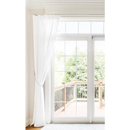 BlastHome® Non-Adjustable Luxury Curtain Rods for Windows, 1 ¼” Rod Set, 8 foot Fixed Length (Two Rods Connect for a Seamless Look), Brushed White
