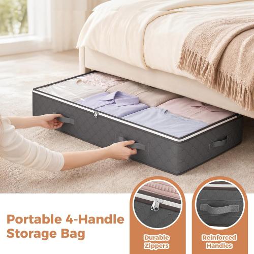 95L Under Bed Storage Containers, Storage Bins, Grey