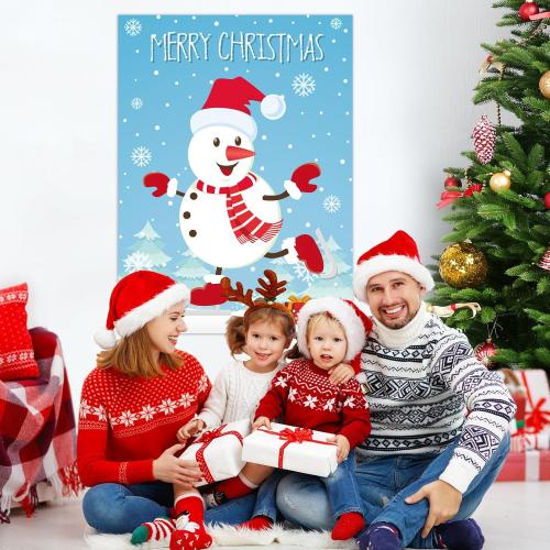 ASTARON Pin The Snowman Nose Christmas Pin The Tail Party Games Activities for Kids 36 Stickers Christmas Party Decorations School Classroom Activities
