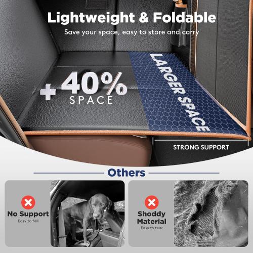 FURTIME Dog Car Seat Cover for Back Seat, Upgraded PU Leather Back Seat Extender with Hard Bottom Holds 400LBS, Waterproof Anti-Scratch, Large Space Back Seat Cover for Car, SUV, Small Truck