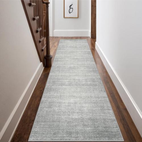 Art&Tuft 2'6x12 Runner Rug Non Slip, Washable Rug Runners for Hallways,Grey