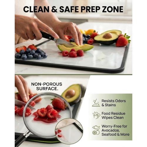 Tempered Glass Cutting Board for Kitchen Counter - 18x12 Large | Dishwasher Safe, Heat Resistant & Non-Slip