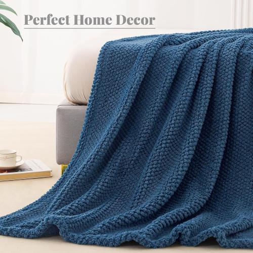 large Fuzzy  Blanket for Bed, Fluffy Soft Jacquard Blankets for All Season, Lightweight and Cozy