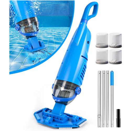KimPump Cordless Pool Vacuum Cleaner, Suitable for Ultra-fine Impurity Filtration, 20.5 GPM Handheld Pool Vacuum for Above Ground & Inground Pools, Spa Vacuum for Hot Tub-Lightblue