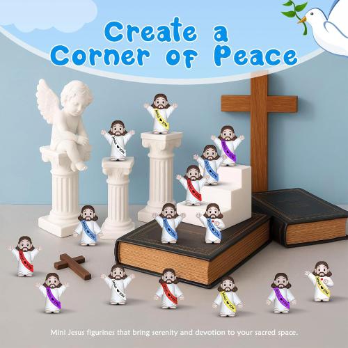 Bundle Little Jesus Figures, Mini Jesus Figurines Tiny Statues