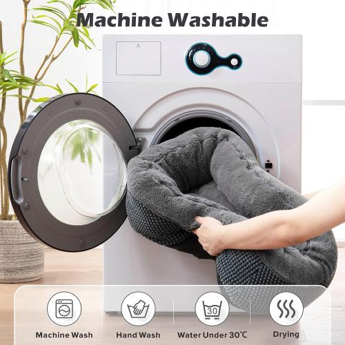 Dark Grey Small INVENHO Dog Bed for Small Dogs, Cat Beds for Indoor Cats Washable, Orthopedic Dog Bed, Warming Soft Calming Sleeping Puppy Bed Durable Pet Bed with Anti-Slip Bottom