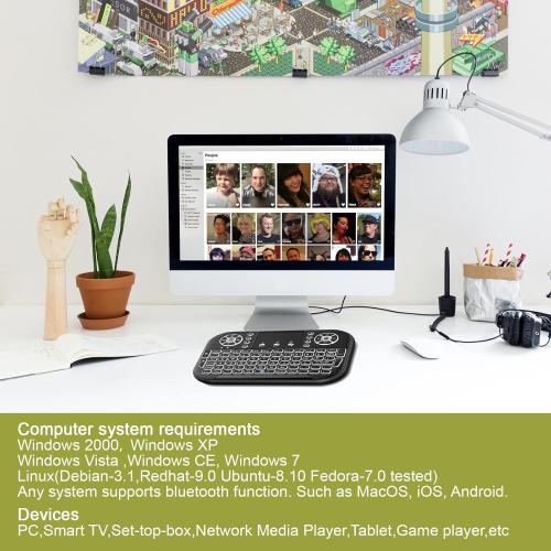 A8 Mini Bluetooth Keyboard, Dual Modes(2.4GHz/Bluetooth) Wireless Keyboard Controller with Touchpad Mouse Combo,3-7 RGB Backlits, Rechargeble, Remote Control for Computer/Tablet/Mobile Phone/TV Box