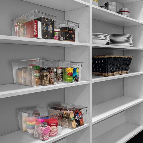 ClearSpace Plastic Storage Bins With lids, 4 Pack – Perfect Pantry Organization and Storage – Fridge Organizer, Pantry Storage Containers and Storage Bins, Cabinet Organizers