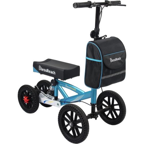 Knee Scooter, All Terrain Foldable Knee Scooter Walker, Disc Brake Knee Walker for Foot Injuries Compact Crutches Alternative