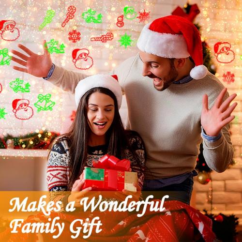 Laser Christmas Projector Lights Outdoor, Waterproof with Remote, Multiple Classic Christmas Patterns for Garden Outdoor, Indoor Home Party Christmas Décor Christmas Gift