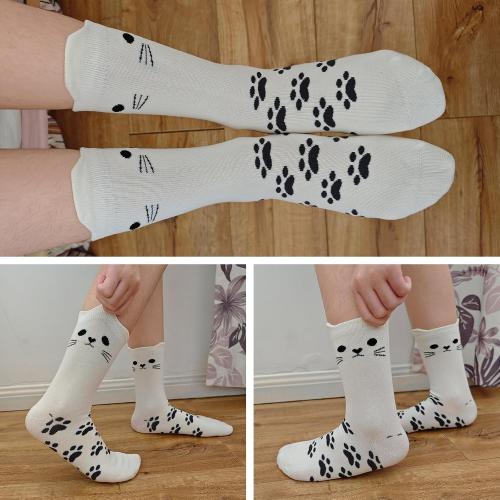 MINI PANDA 8 Pairs Girls' Novelty Socks,Cute Cat and Panda Crew Socks