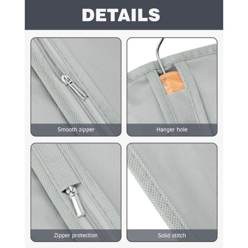 Garment Bags Suit Bags for closet storage 9 Packs Garment Covers 24 x 43 Inchs for Storage Suits, T-shirts and Jackets, Suit Covers for Hanging Clothes on Closet or Travel