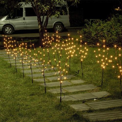 Vanthylit Set of 2 3PK 30 Brown Lighted Twig Stakes 120 Warm White Pathway Light for Outdoor and Indoor (Vase Excluded)